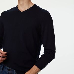 Marks & Spencer Pure 100% Extra Fine Merino Wool V-Neck Jumper Sweater Navy 2XL